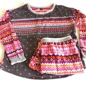 Kensie Colorful Fleece Pajama Top & Pants set XL